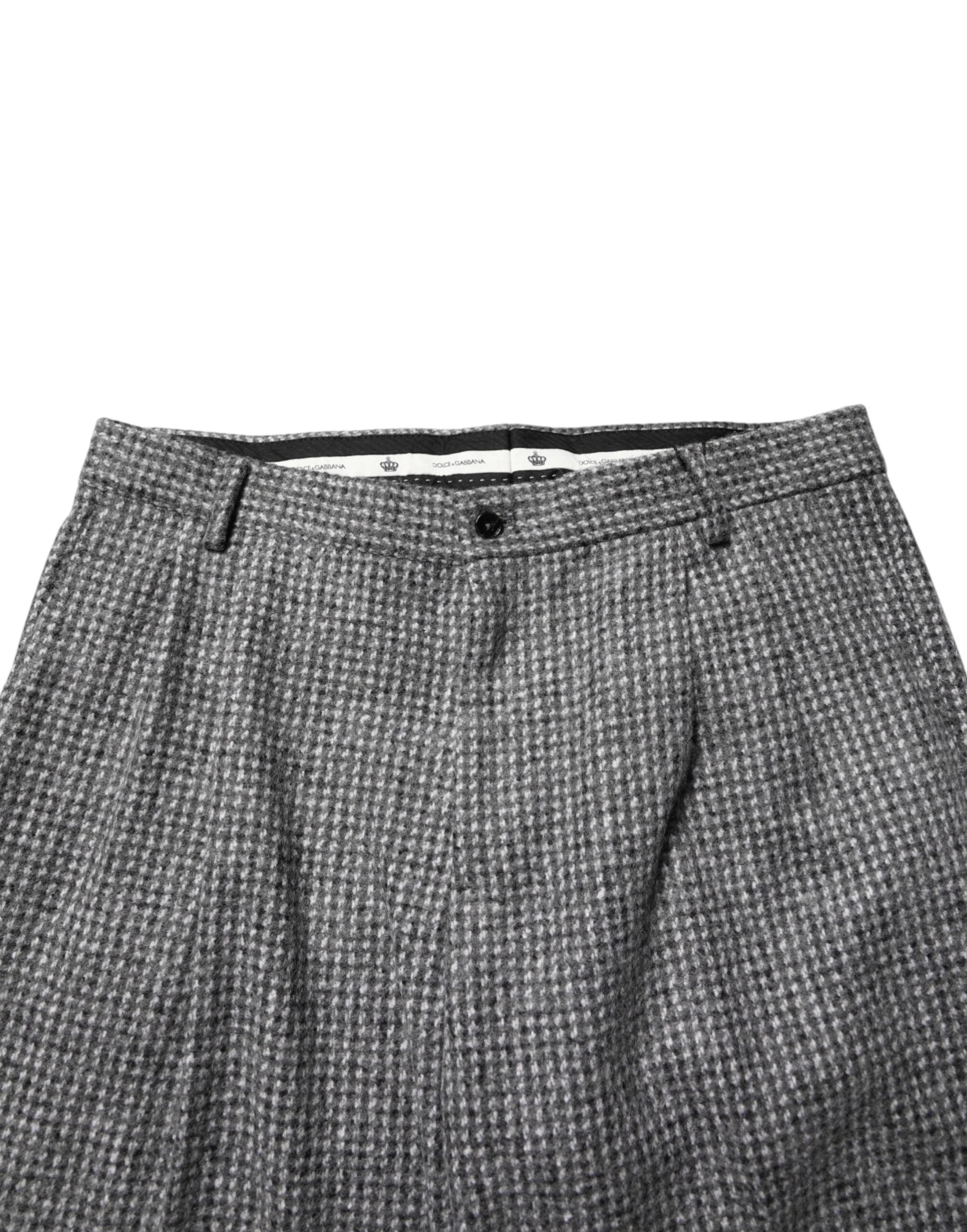 Dolce & Gabbana Gray Houndstooth Straight Dress Trouser Pants by Dolce & Gabbana
