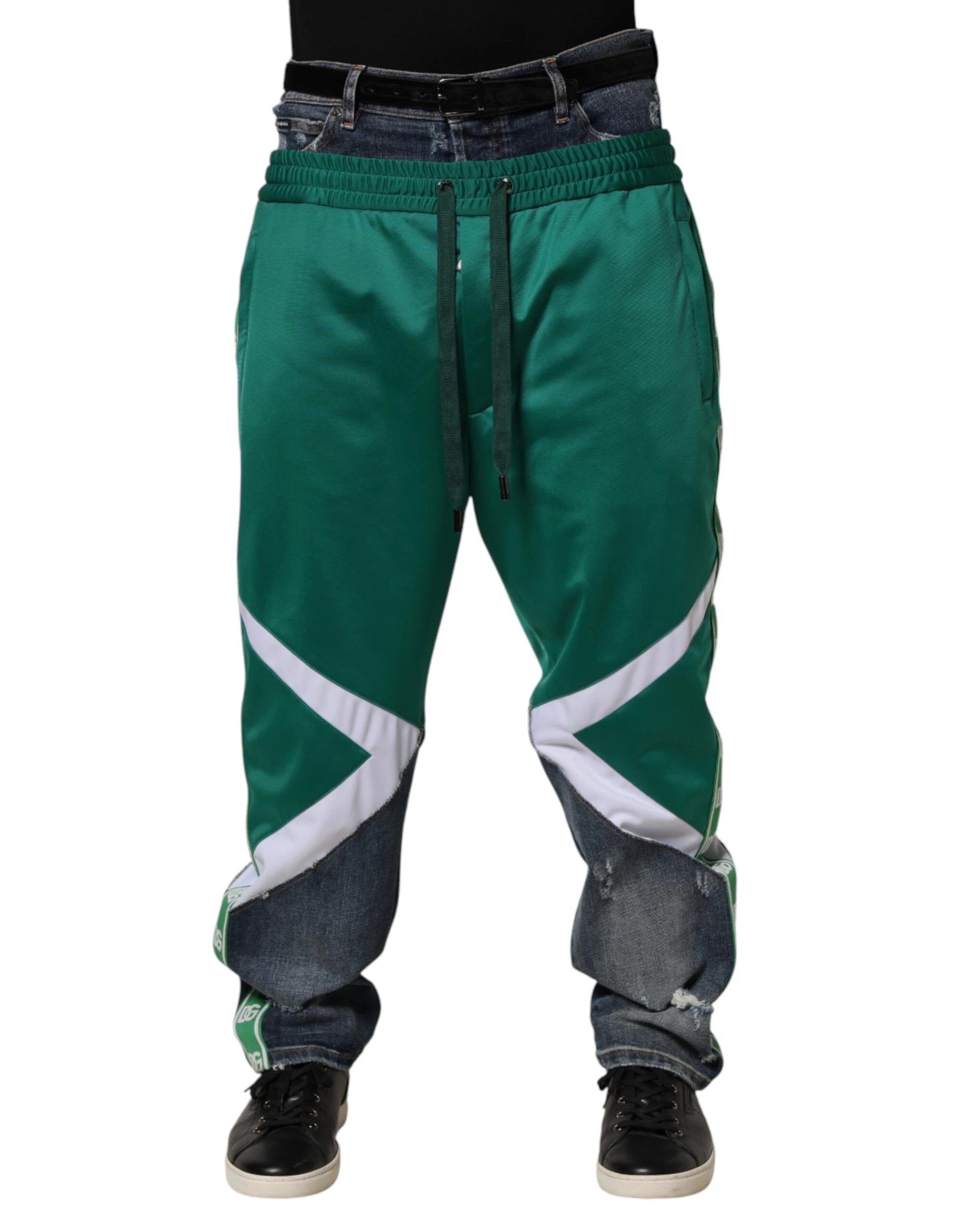 Dolce & Gabbana Multicolor Panelled Straight-Leg Denim Jeans by Dolce & Gabbana