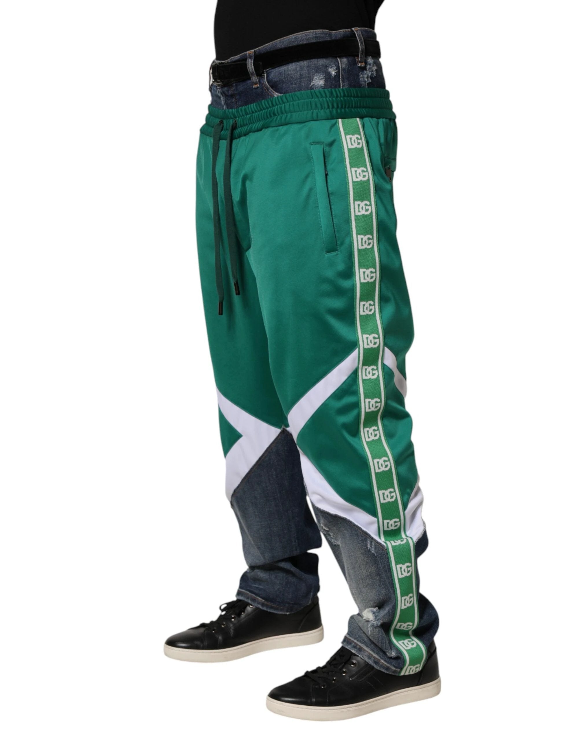 Dolce & Gabbana Multicolor Panelled Straight-Leg Denim Jeans by Dolce & Gabbana