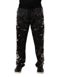 Dolce & Gabbana Black Floral Straight-Leg Chino Trouser Pants by Dolce & Gabbana