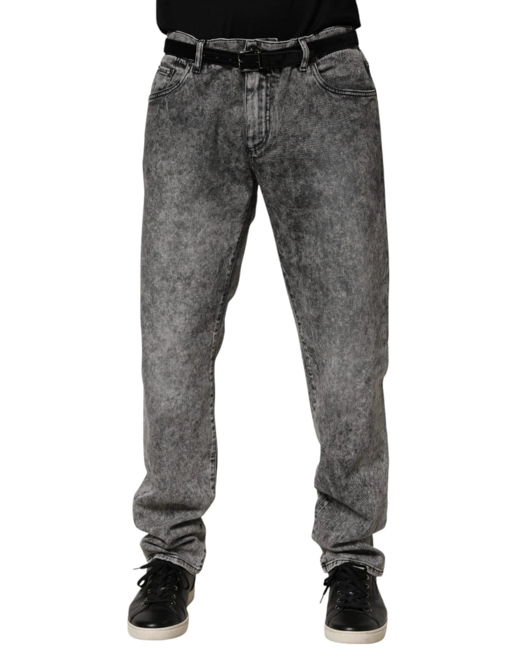 Dolce & Gabbana Gray Cotton Straight Leg Denim Trouser Jeans by Dolce & Gabbana
