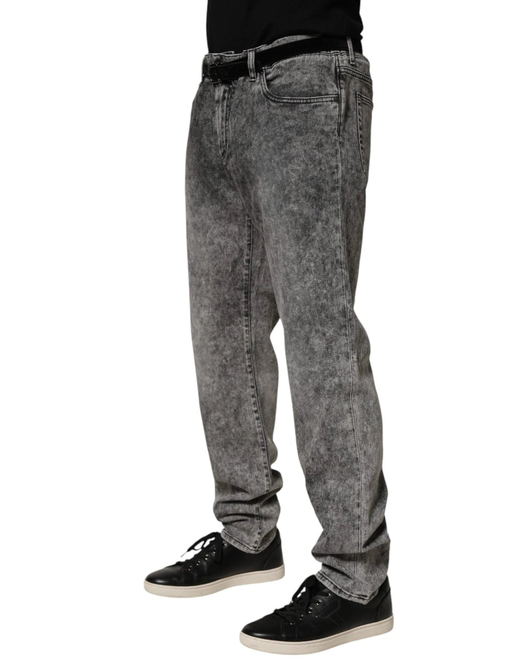Dolce & Gabbana Gray Cotton Straight Leg Denim Trouser Jeans by Dolce & Gabbana