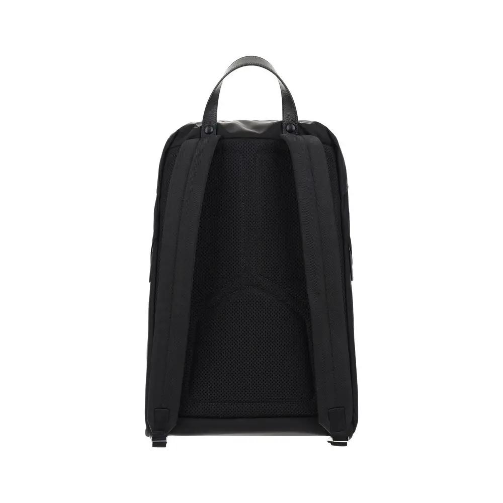 Men’s Black Re-Nylon Backpack – Prada Logo Drawstring Designer Backpack