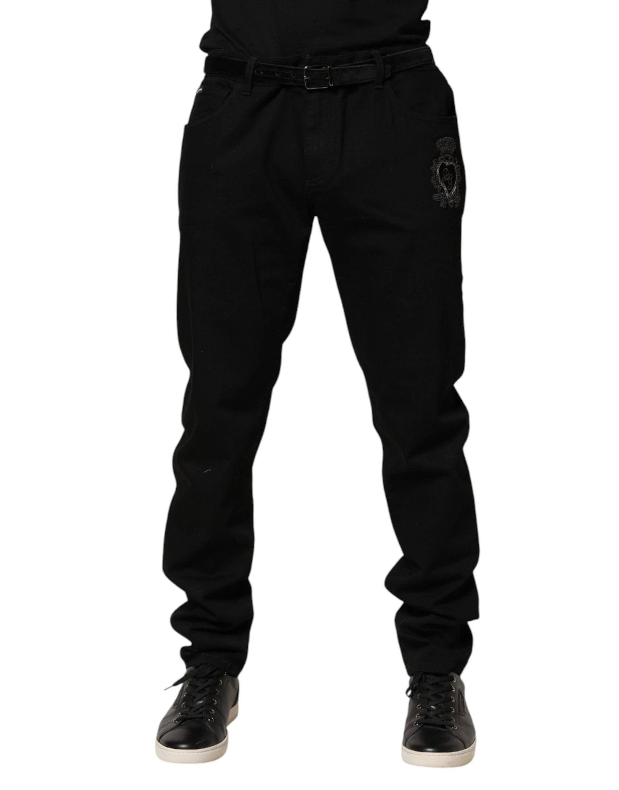 Dolce & Gabbana Black Sacred Heart Skinny Men Denim Jeans by Dolce & Gabbana