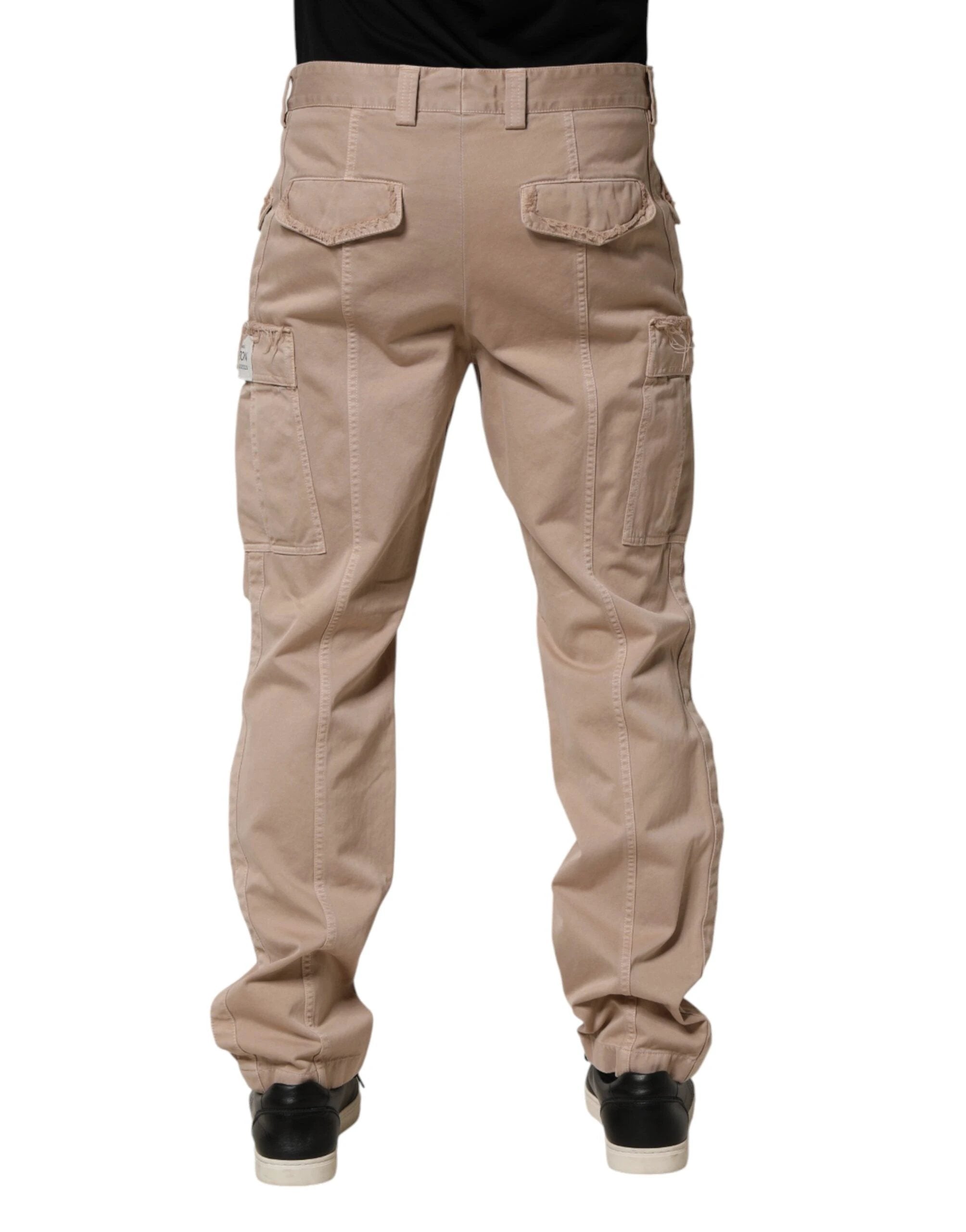 Dolce & Gabbana Beige Straight Cargo Chino Men Trouser Pants by Dolce & Gabbana