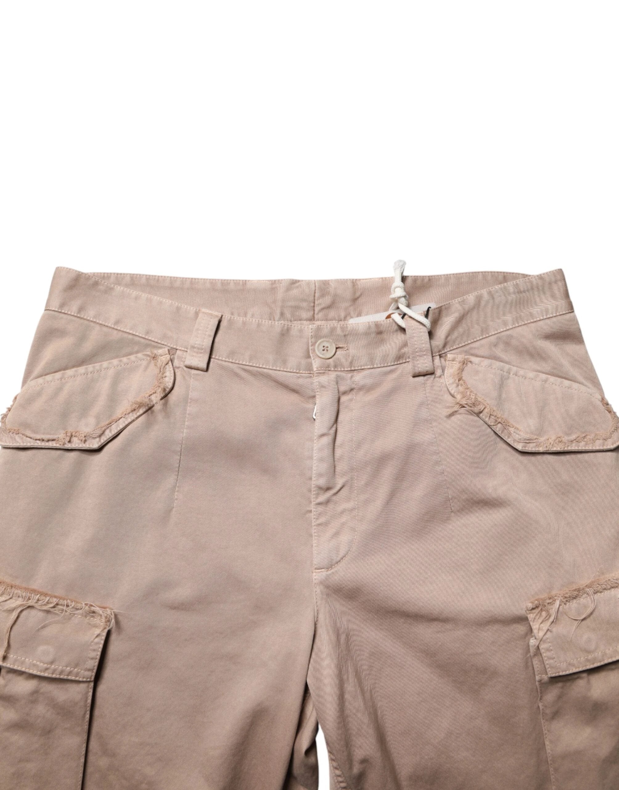 Dolce & Gabbana Beige Straight Cargo Chino Men Trouser Pants by Dolce & Gabbana