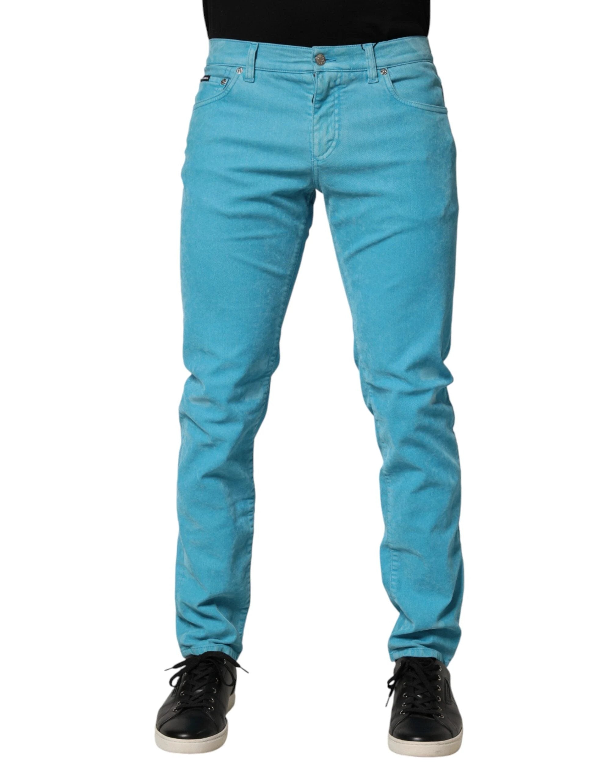 Dolce & Gabbana Blue Cotton Skinny Men Denim Trouser Jeans by Dolce & Gabbana