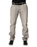 Dolce & Gabbana Light Gray Cotton Straight Denim Trouser Jeans by Dolce & Gabbana