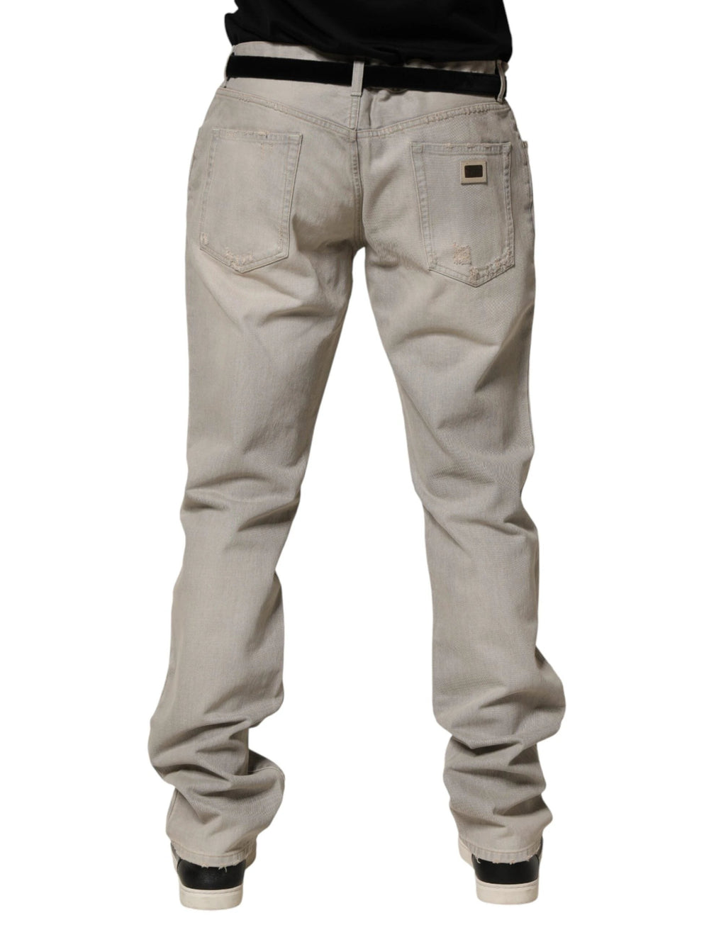 Dolce & Gabbana Light Gray Cotton Straight Denim Trouser Jeans by Dolce & Gabbana