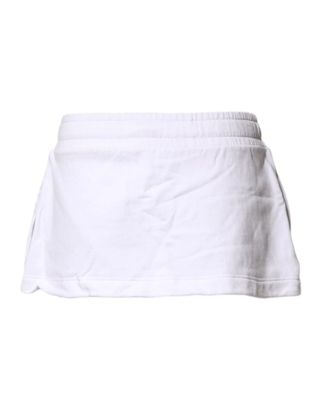 Dolce & Gabbana White Cotton Blend Mid Waist A-line Mini Skirt by Dolce & Gabbana