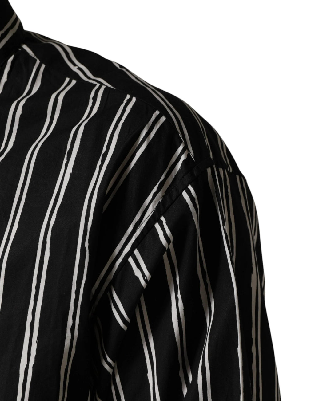 Dolce & Gabbana Black Stripes Cotton Men Formal Dress Shirt by Dolce & Gabbana
