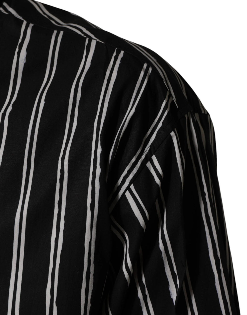 Dolce & Gabbana Black Stripes Cotton Men Formal Dress Shirt by Dolce & Gabbana