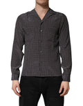Dolce & Gabbana Black Patterned Silk Men Button Down Shirt by Dolce & Gabbana