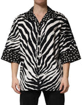 Dolce & Gabbana Black White Zebra ButtonDown Oversize Shirt by Dolce & Gabbana