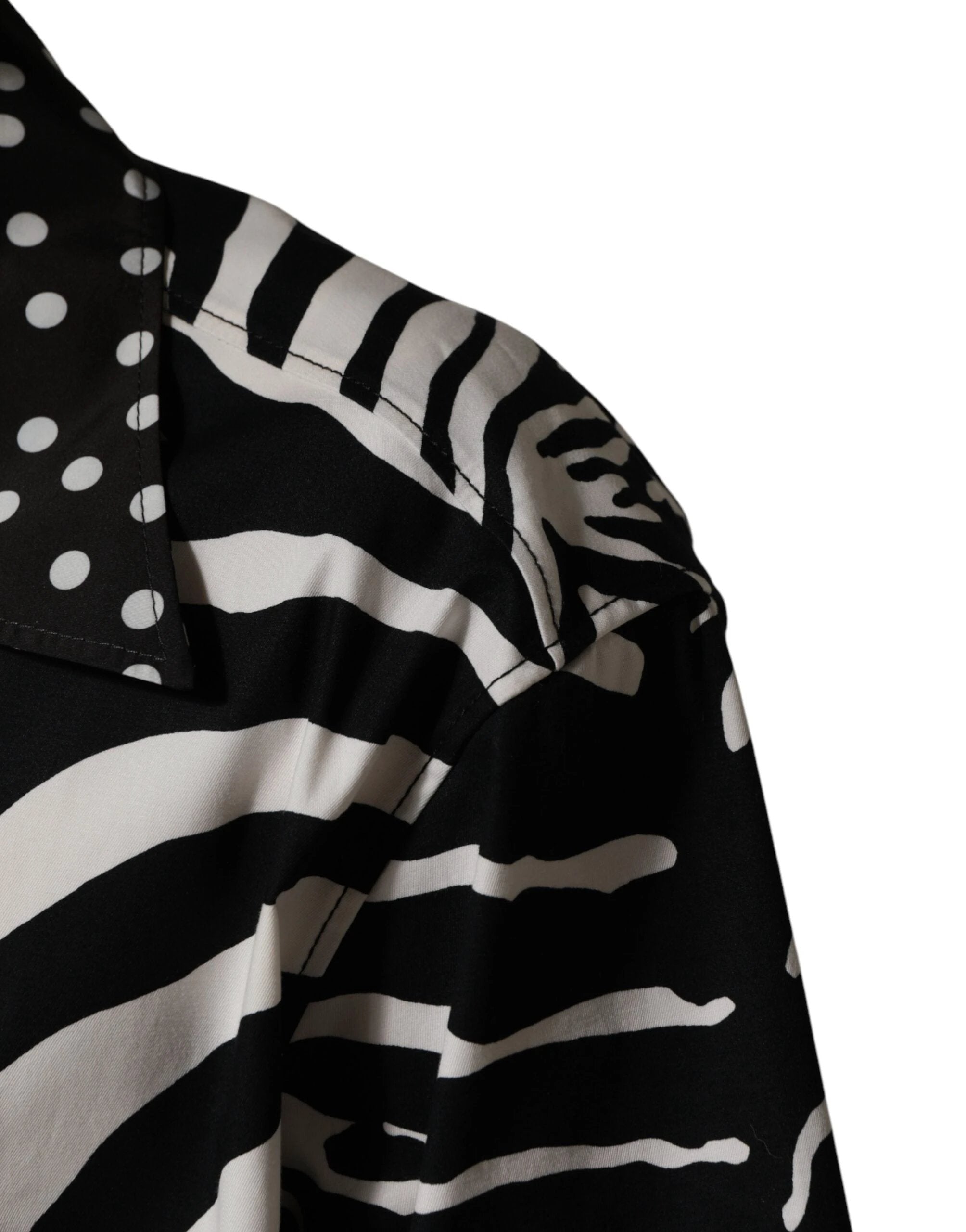 Dolce & Gabbana Black White Zebra ButtonDown Oversize Shirt by Dolce & Gabbana