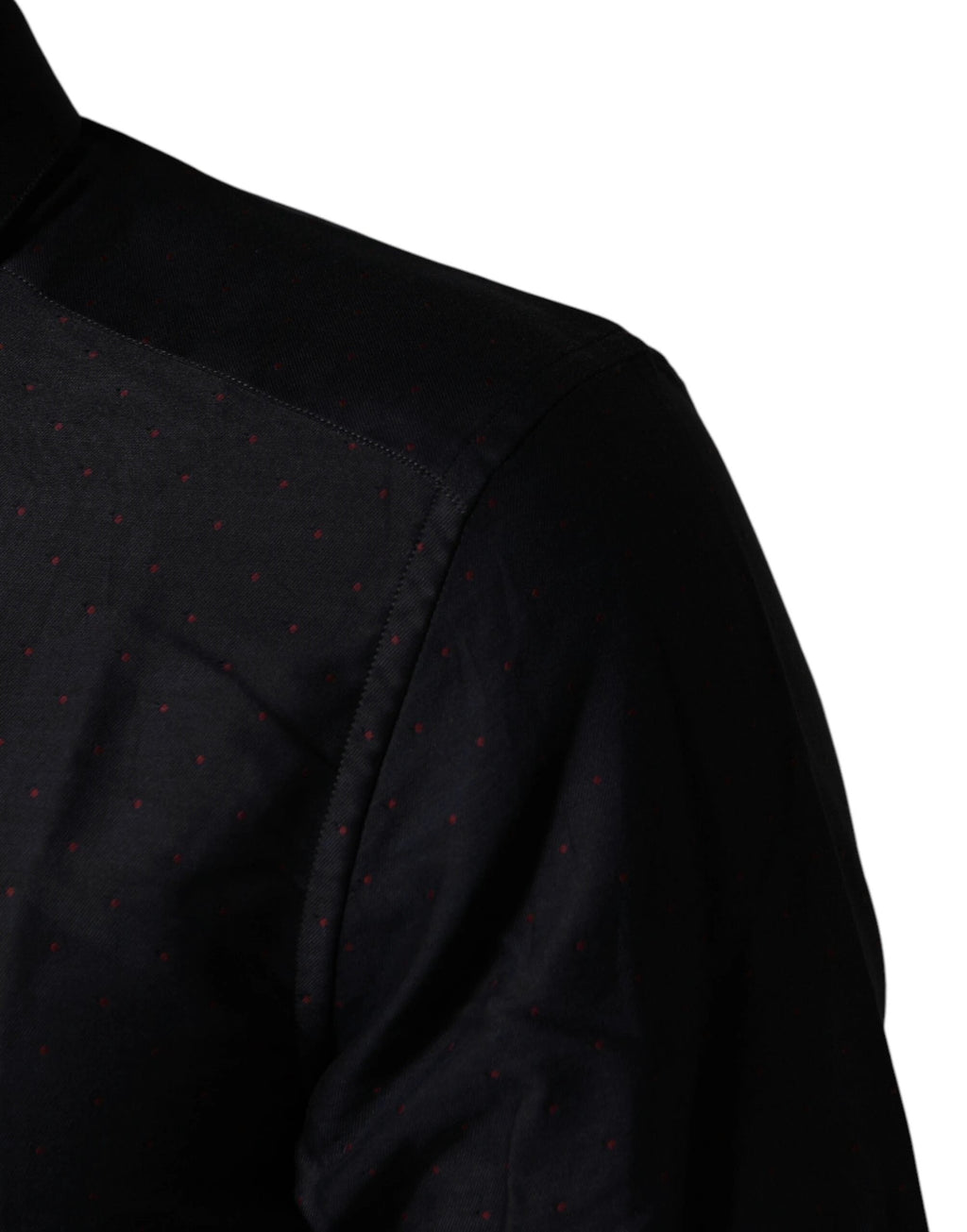 Dolce & Gabbana Black Dotted Cotton Collared GOLD Dress Shirt by Dolce & Gabbana