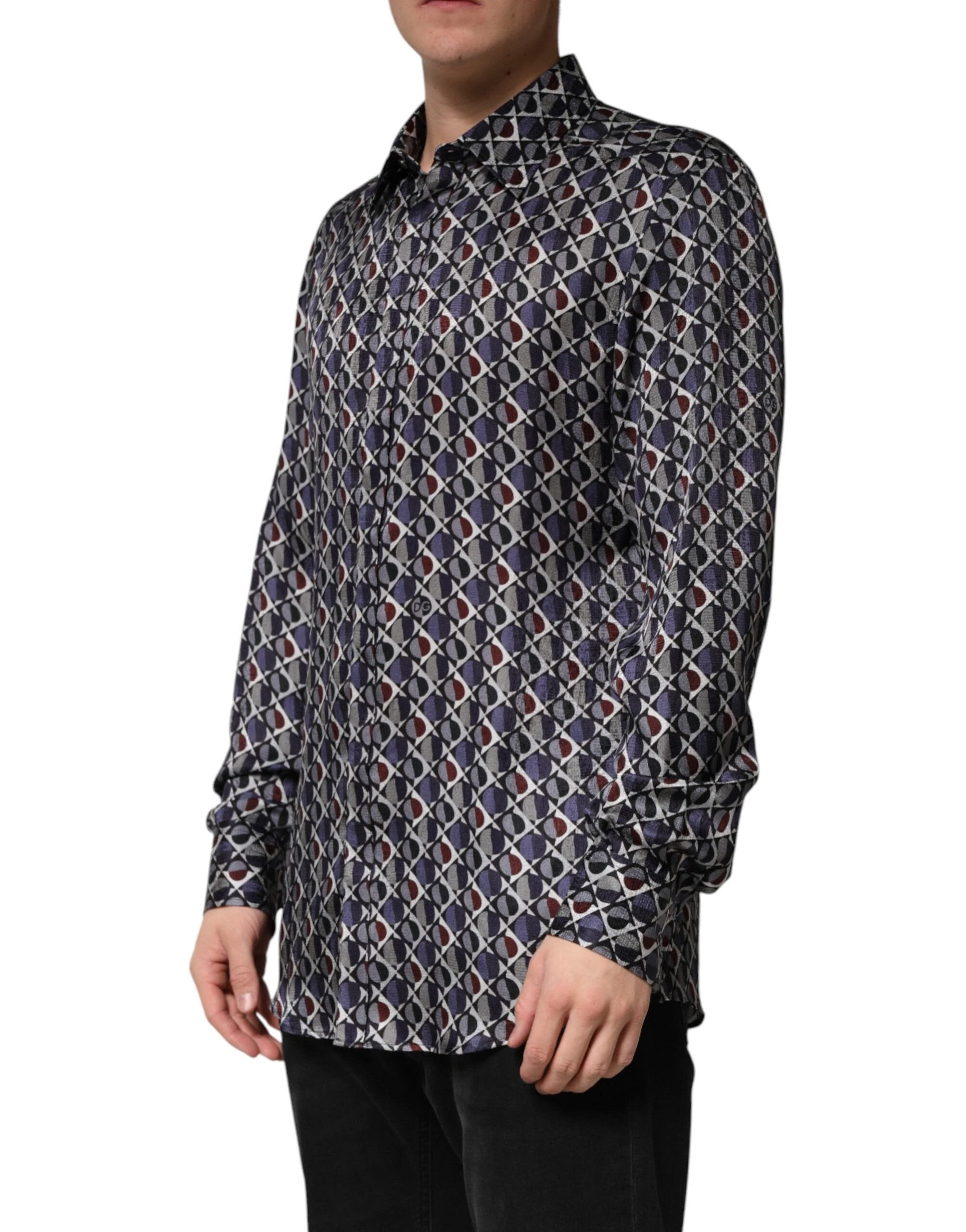 Dolce & Gabbana Multicolor Patterned Collared GOLD Men Dress Shirt by Dolce & Gabbana