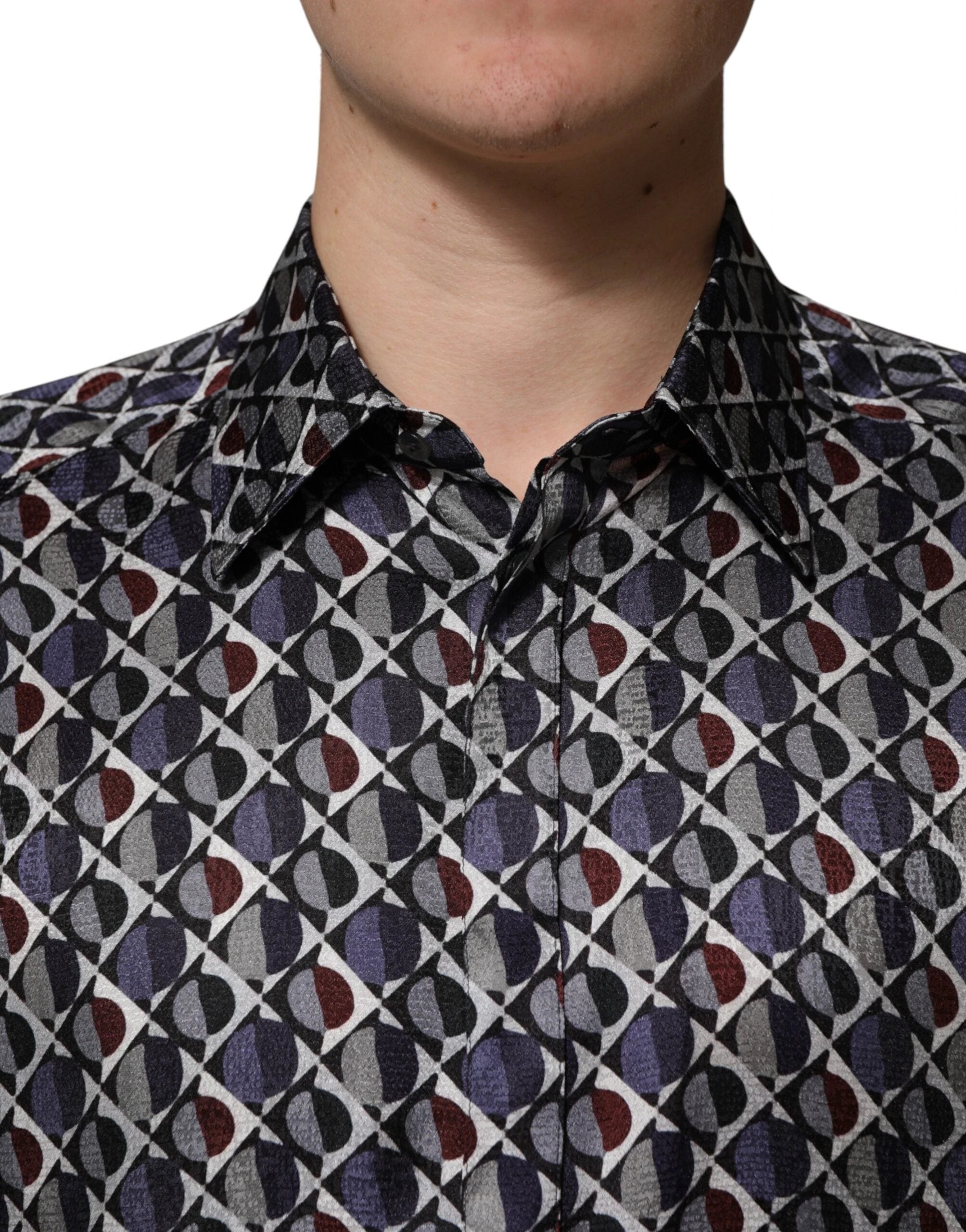 Dolce & Gabbana Multicolor Patterned Collared GOLD Men Dress Shirt by Dolce & Gabbana