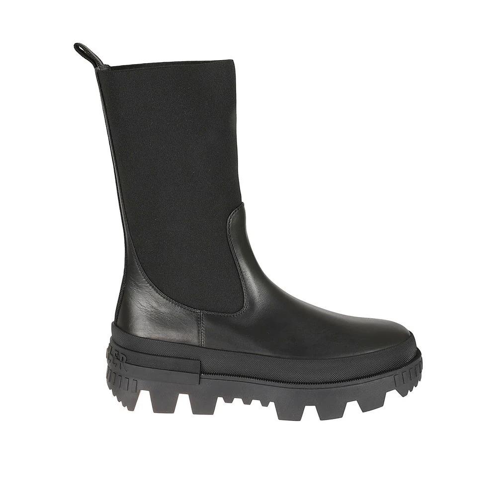Moncler Black Calfskin Ankle Boots by Moncler
