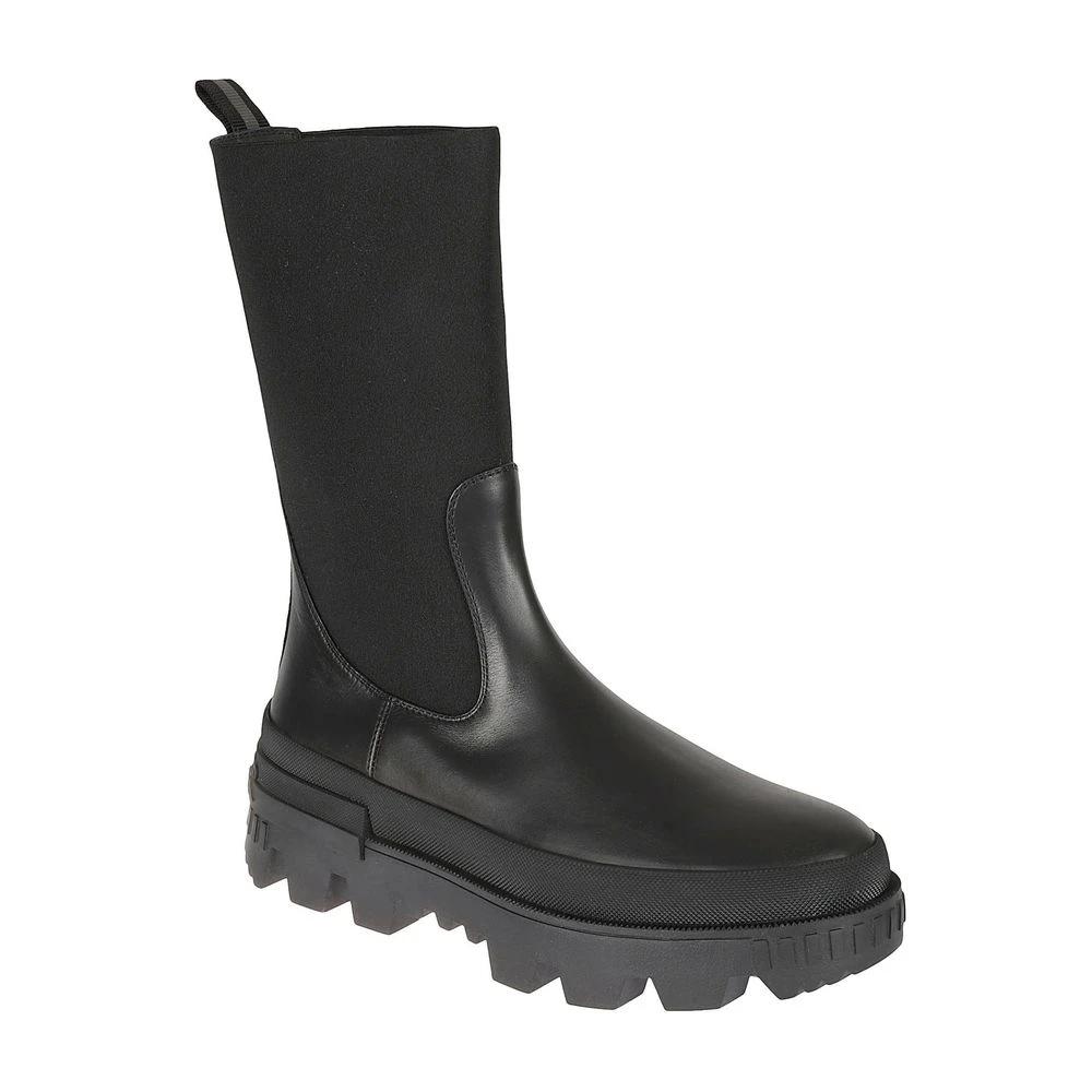 Moncler Black Calfskin Ankle Boots by Moncler