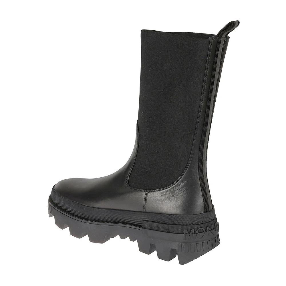 Moncler Black Calfskin Ankle Boots by Moncler