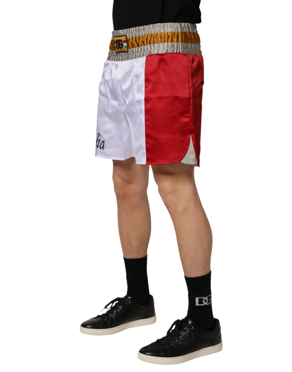 Dolce & Gabbana Multicolor Italia Polyester Bermuda Shorts by Dolce & Gabbana
