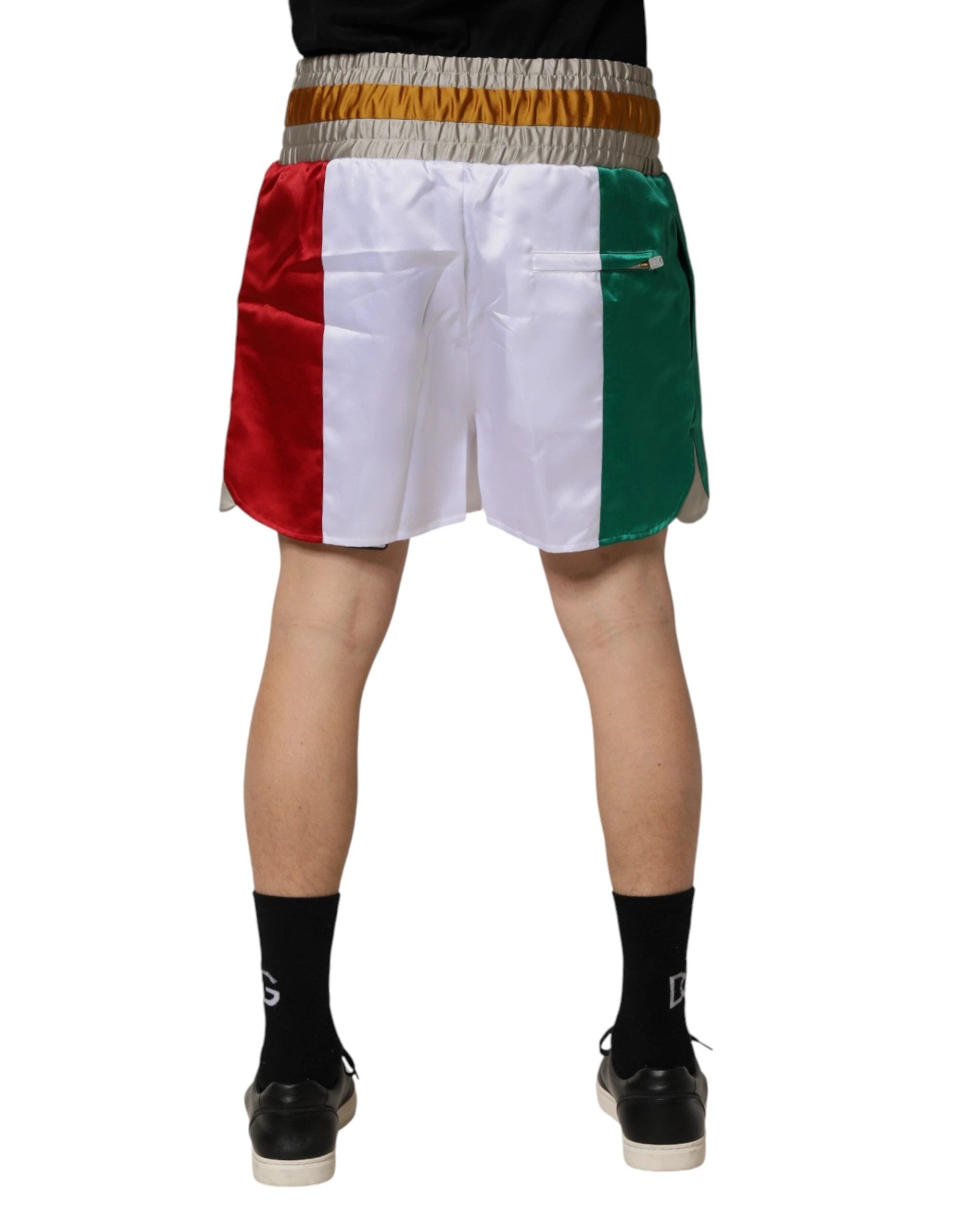 Dolce & Gabbana Multicolor Italia Polyester Bermuda Shorts by Dolce & Gabbana