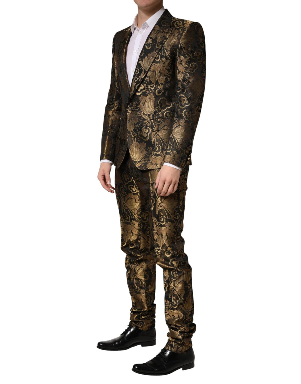 Dolce & Gabbana Black Gold Jacquard Single Breasted 2PC Suit by Dolce & Gabbana