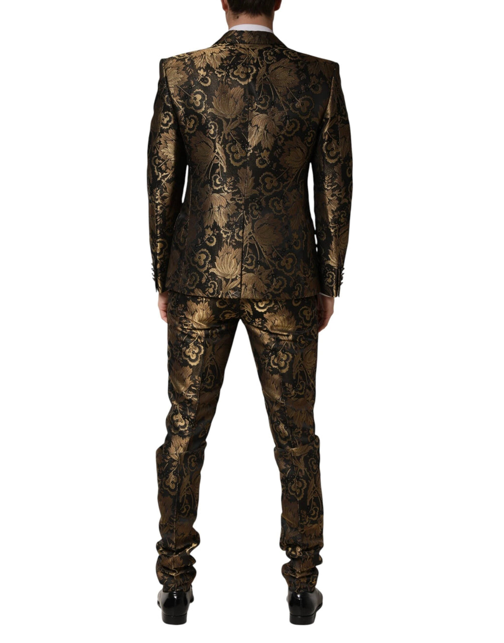Dolce & Gabbana Black Gold Jacquard Single Breasted 2PC Suit by Dolce & Gabbana