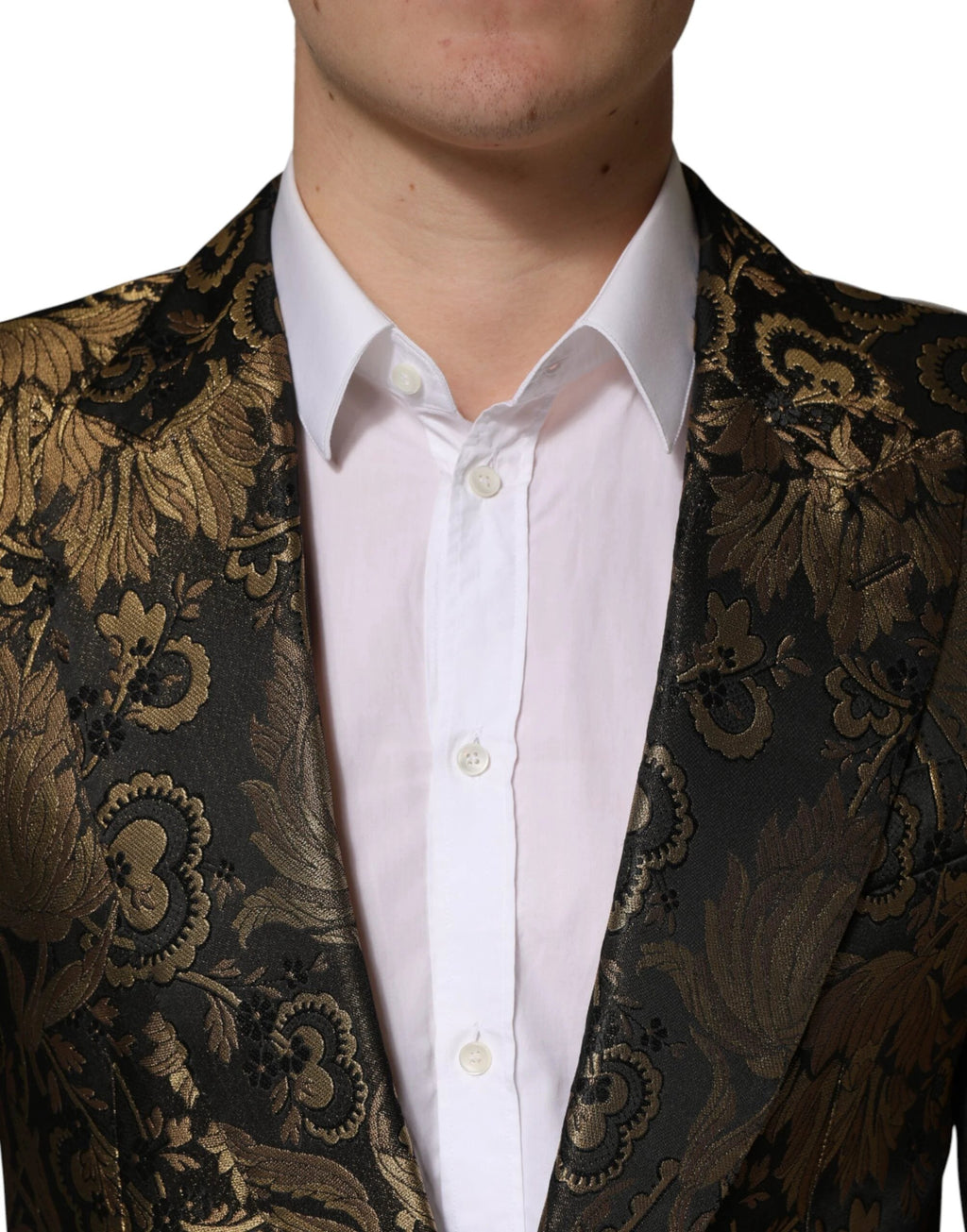 Dolce & Gabbana Black Gold Jacquard Single Breasted 2PC Suit by Dolce & Gabbana