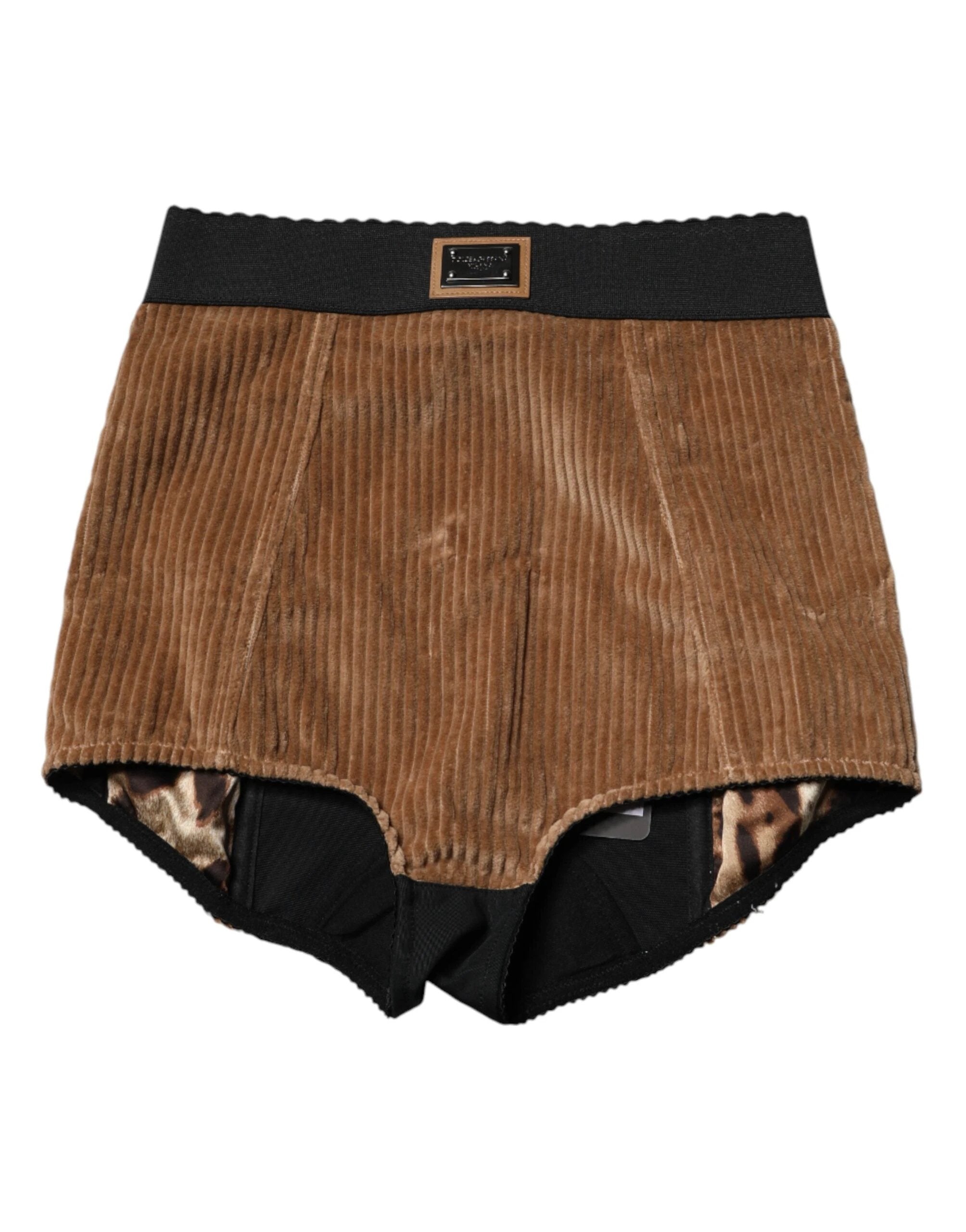 Dolce & Gabbana Brown Cotton High Waisted Hot Pants Shorts by Dolce & Gabbana