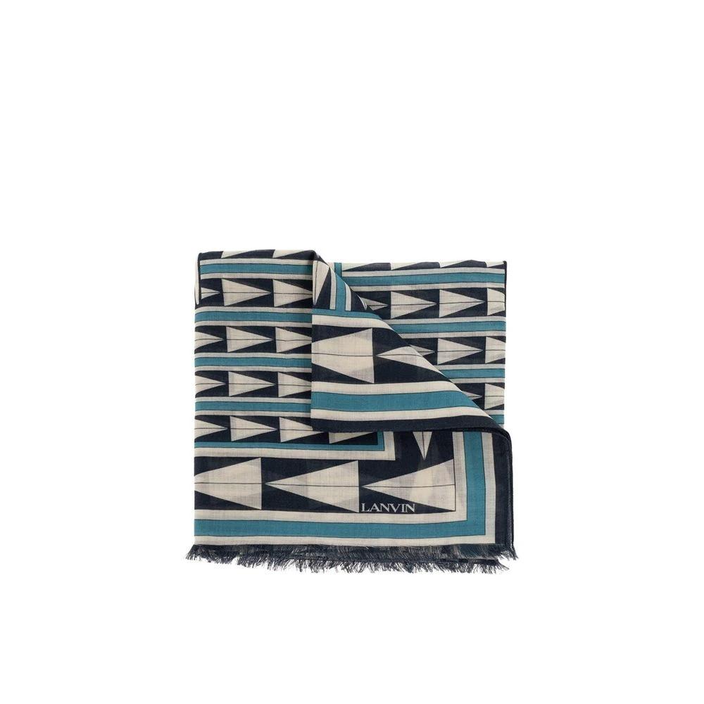 Lanvin Blue Wool Scarf by Lanvin