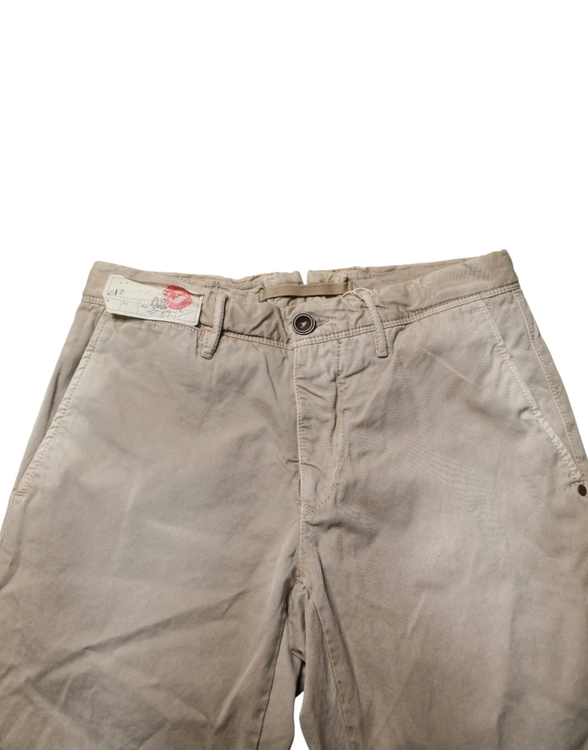 Incotex Beige Mid Waist Straight Women Casual Chino Trouser Pants
