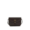 Valentino Garavani Brown Calf Leather Bos Taurus Shoulder Bag by Valentino Garavani