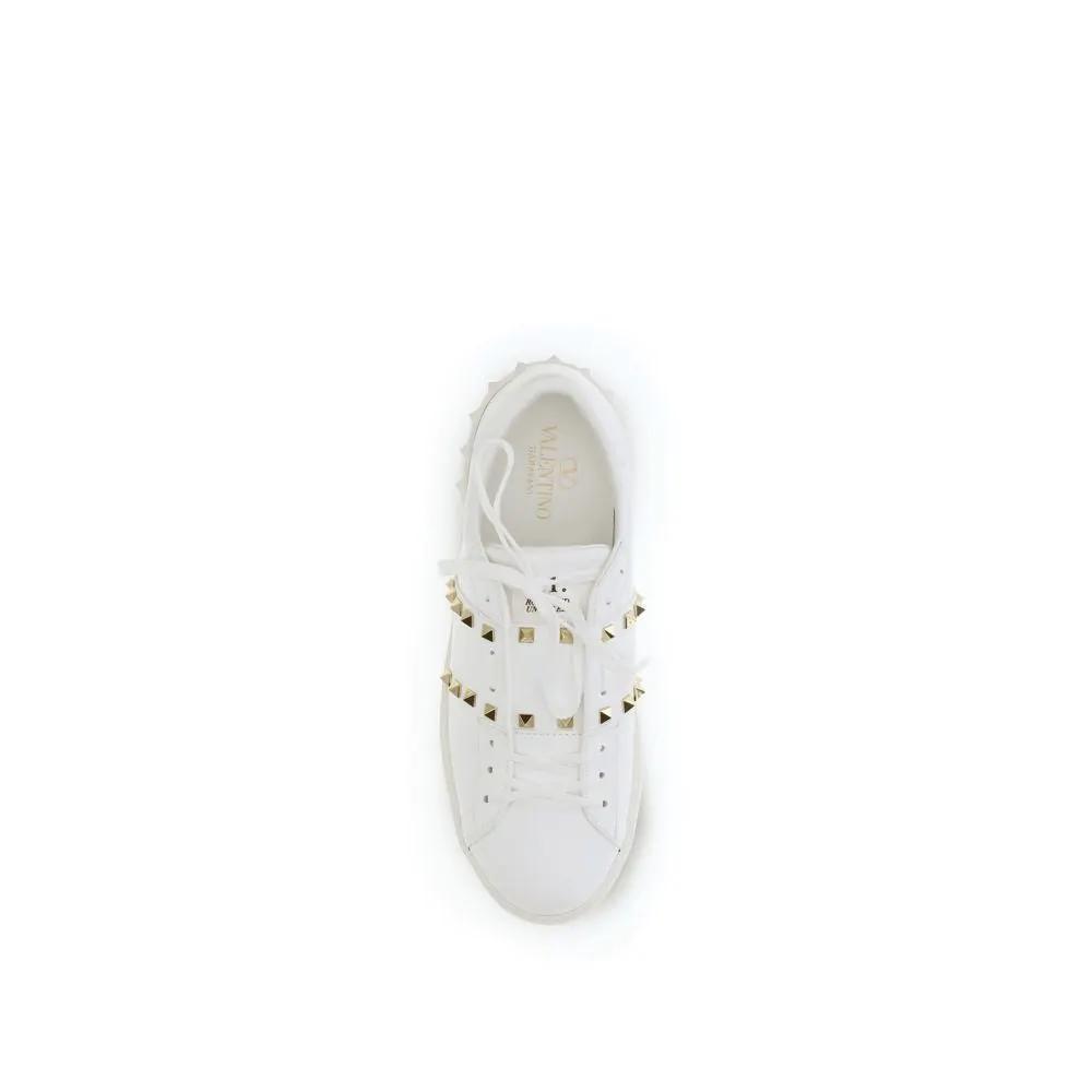 Valentino Garavani White Calf Leather Bos Taurus Low Top Sneakers