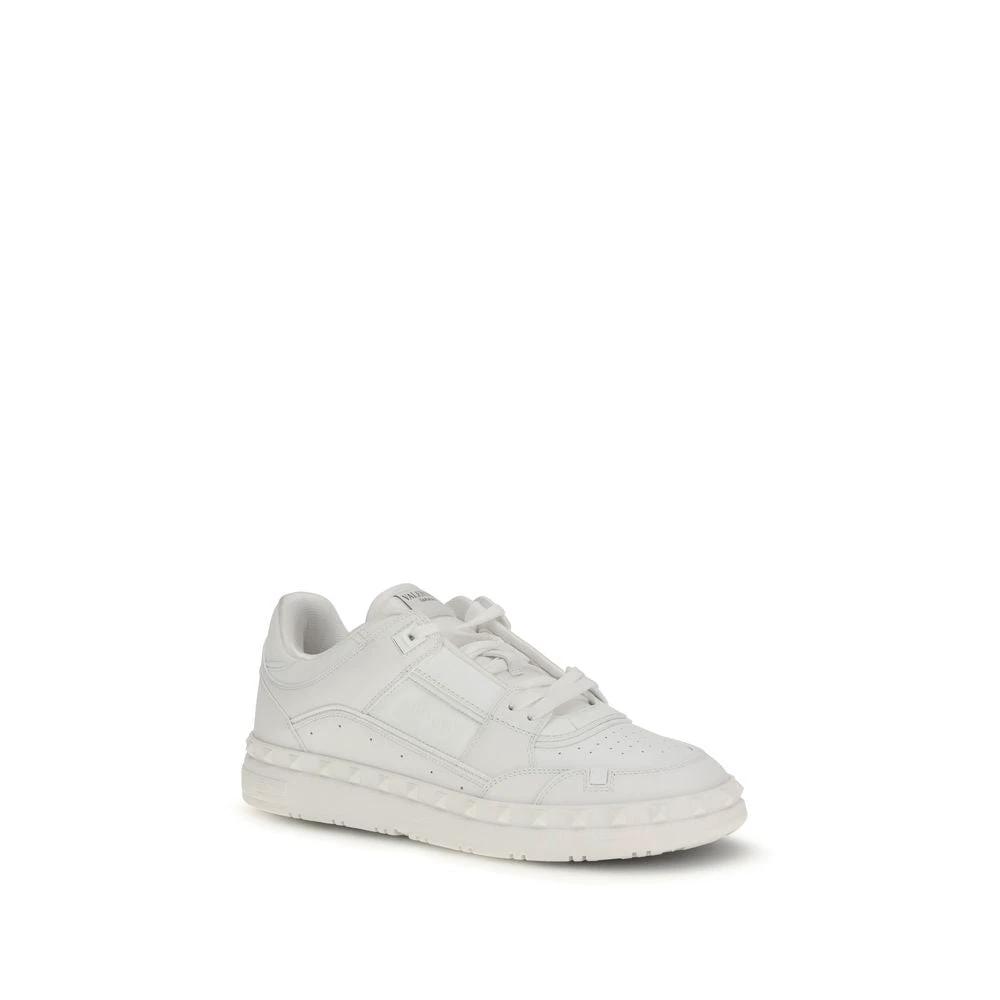 Valentino Garavani White Calf Leather Bos Taurus Low Top Sneakers by Valentino Garavani