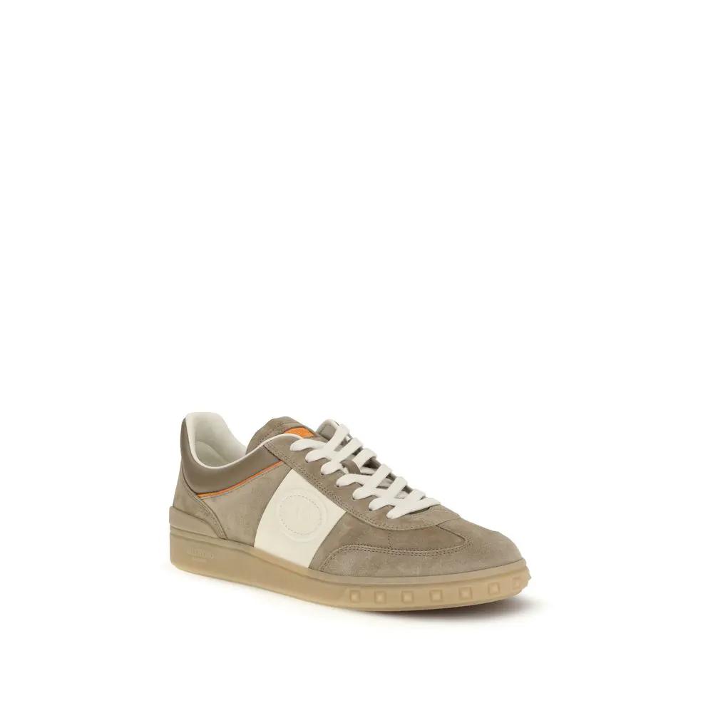 Baskets basses Valentino Garavani Bos Taurus en cuir de veau beige