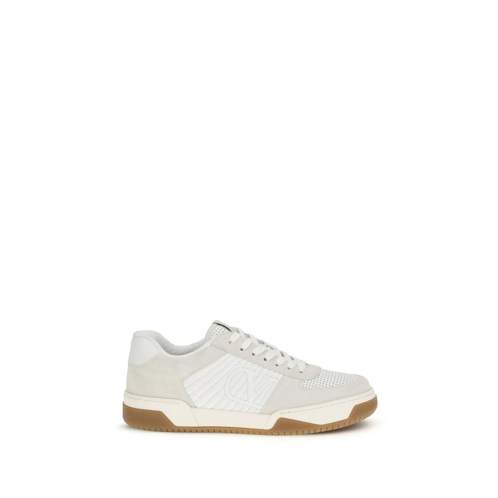 Valentino Garavani White Calf Leather Bos Taurus Athletic Sneakers by Valentino Garavani