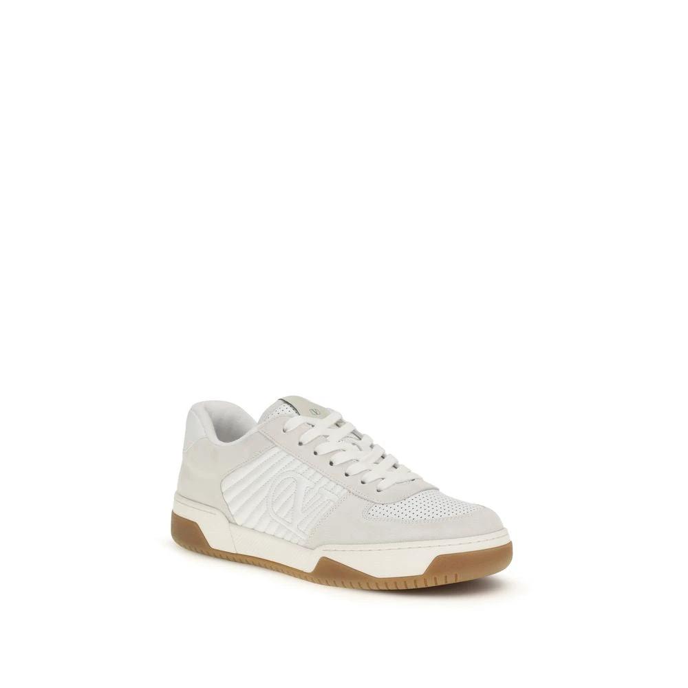 Valentino Garavani White Calf Leather Bos Taurus Athletic Sneakers by Valentino Garavani