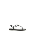 Giuseppe Zanotti Black Calf Leather Bos Taurus Flat Sandals by Giuseppe Zanotti