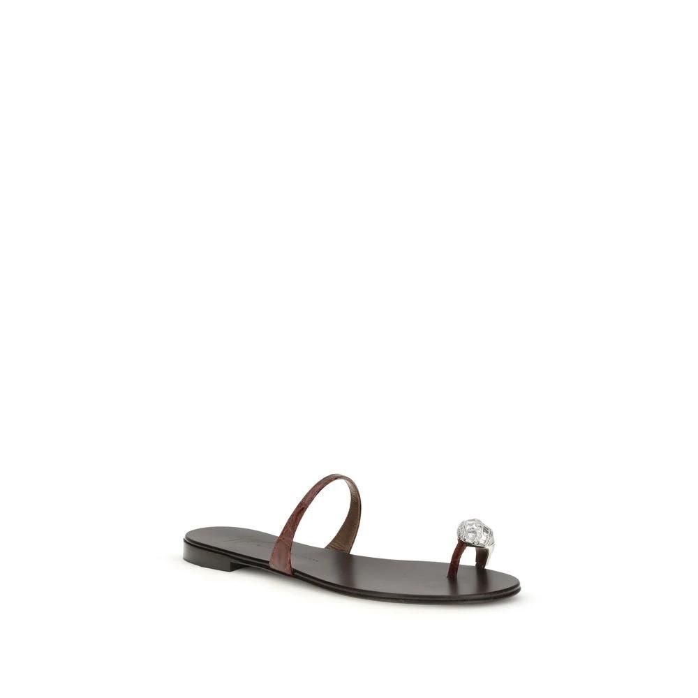 Giuseppe Zanotti Brown Calf Leather Bos Taurus Sandals by Giuseppe Zanotti