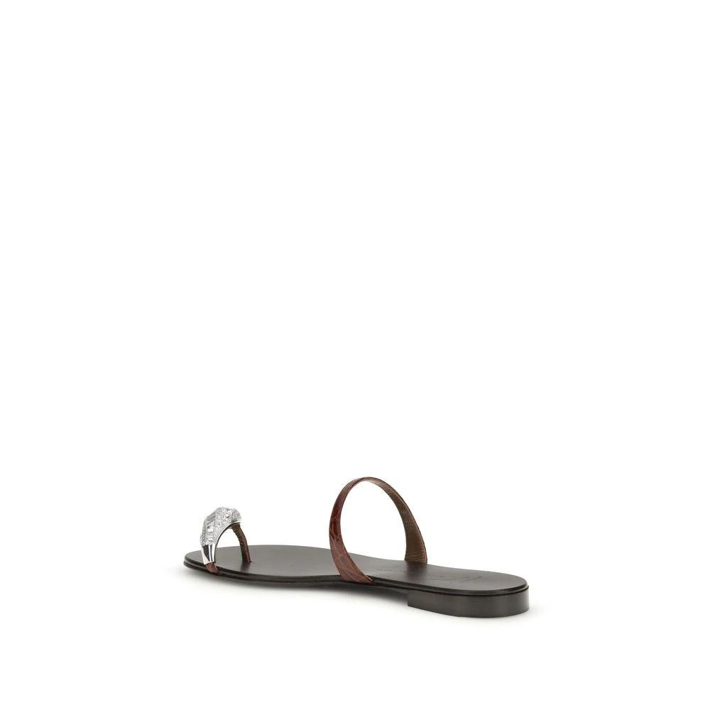Giuseppe Zanotti Brown Calf Leather Bos Taurus Sandals by Giuseppe Zanotti