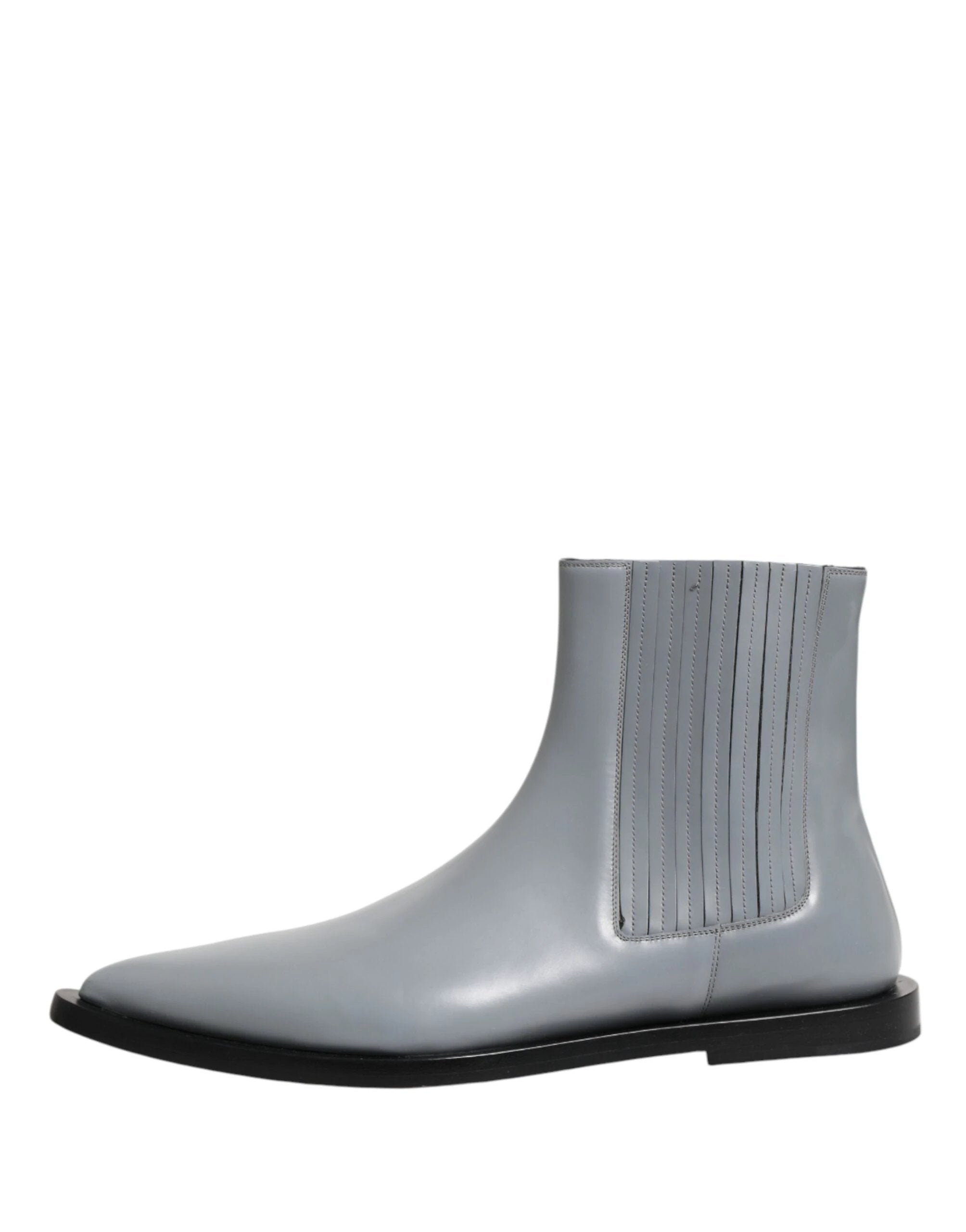 Dolce & Gabbana Light Gray Chelsea Short Ankle Boots Shoes by Dolce & Gabbana