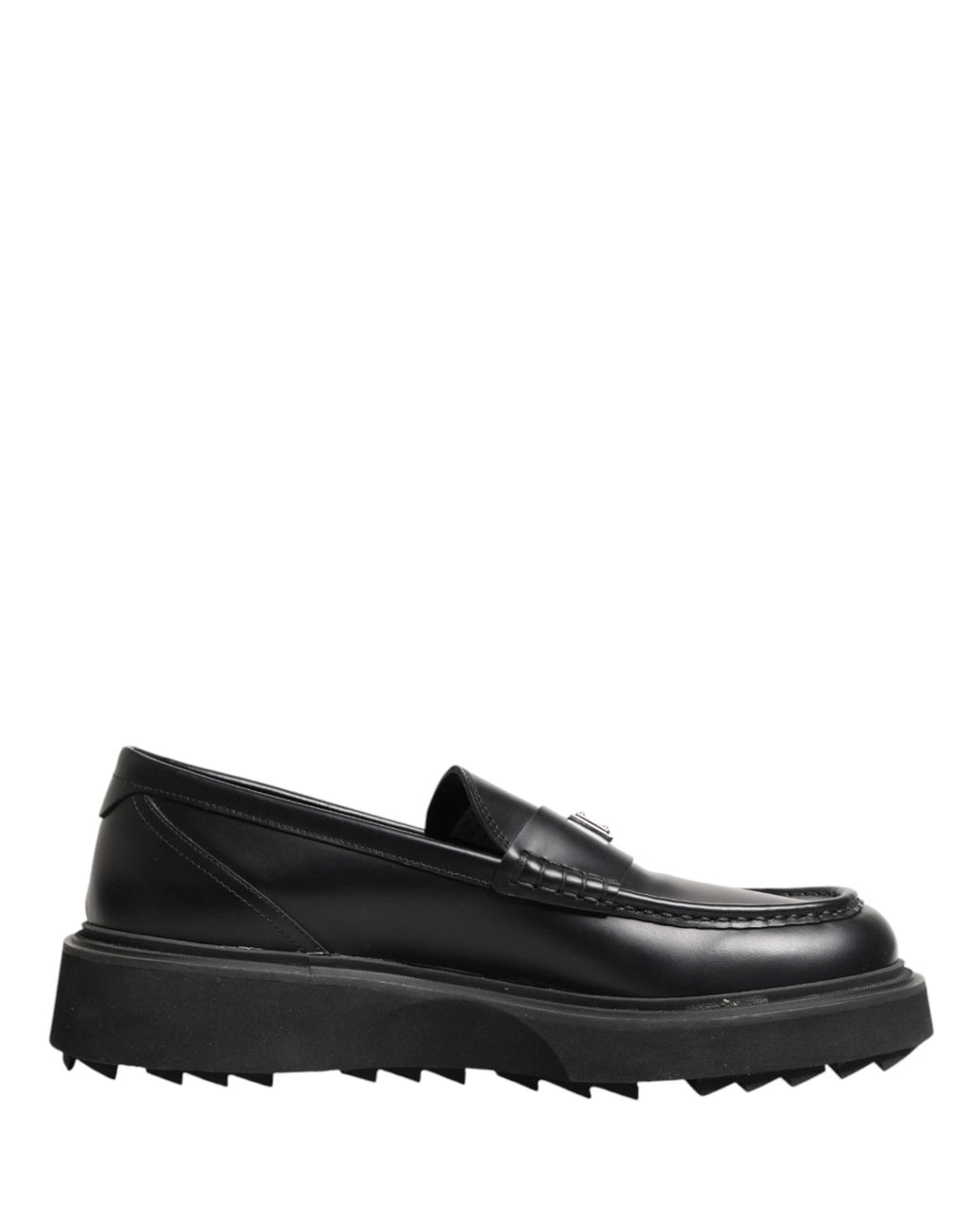 Dolce & Gabbana Black Leather DG Plaque Loafers Dress Shoes by Dolce & Gabbana