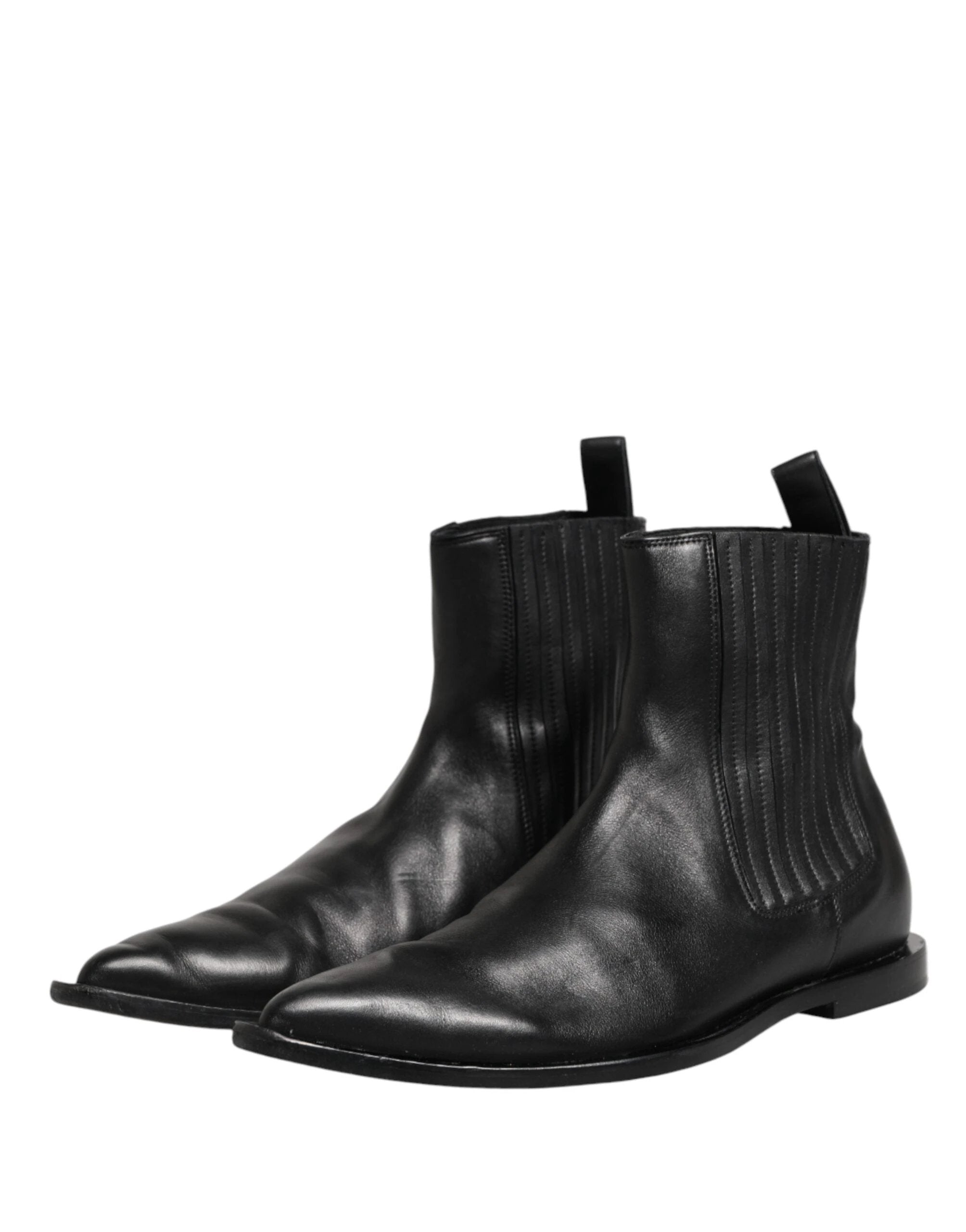 Dolce & Gabbana Black Chelsea Men Short Ankle Boots Shoes by Dolce & Gabbana