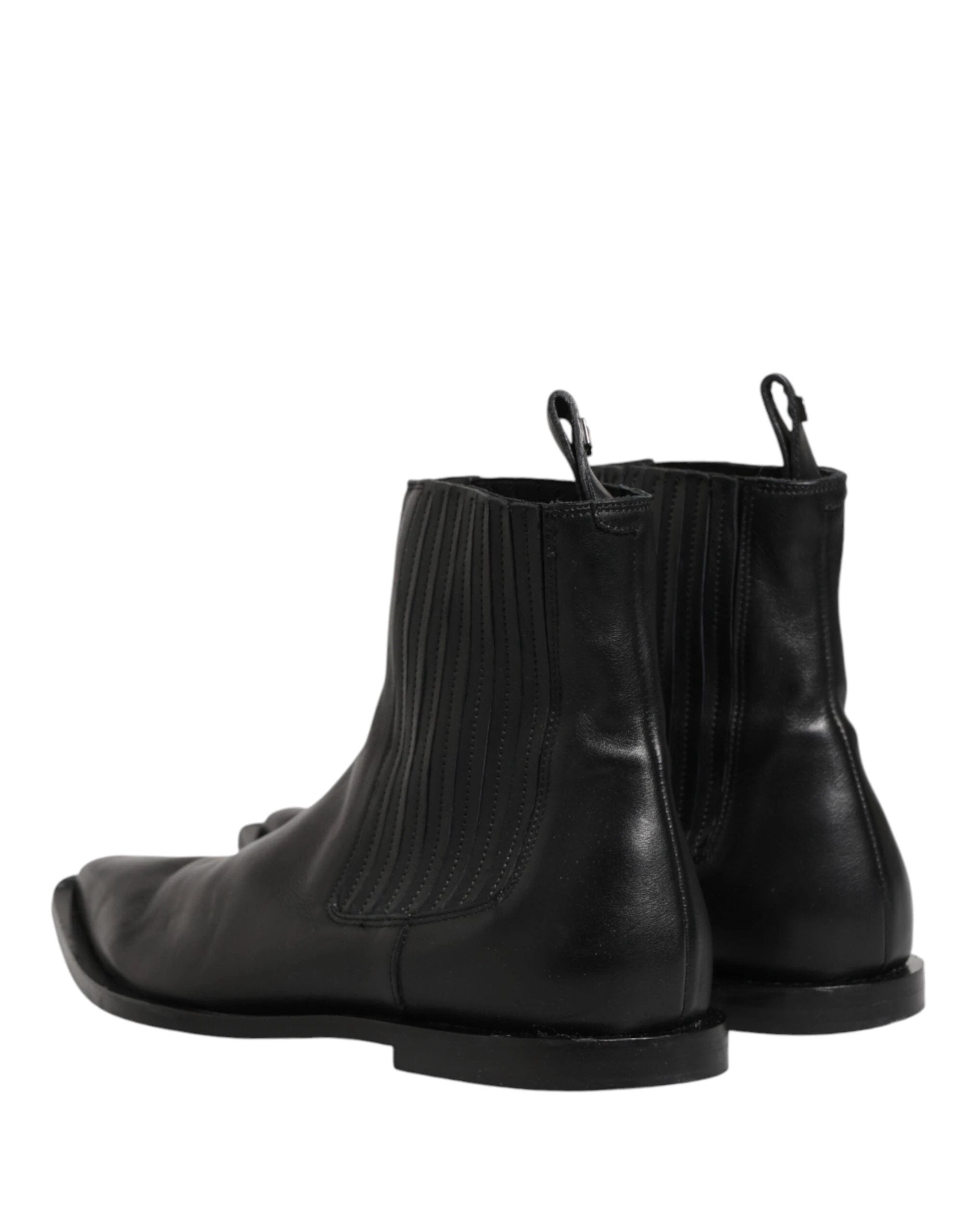 Dolce & Gabbana Black Chelsea Men Short Ankle Boots Shoes by Dolce & Gabbana
