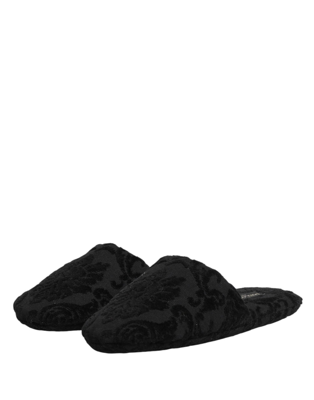 Dolce & Gabbana Black Logo Embroidered Slippers Flats Shoes by Dolce & Gabbana