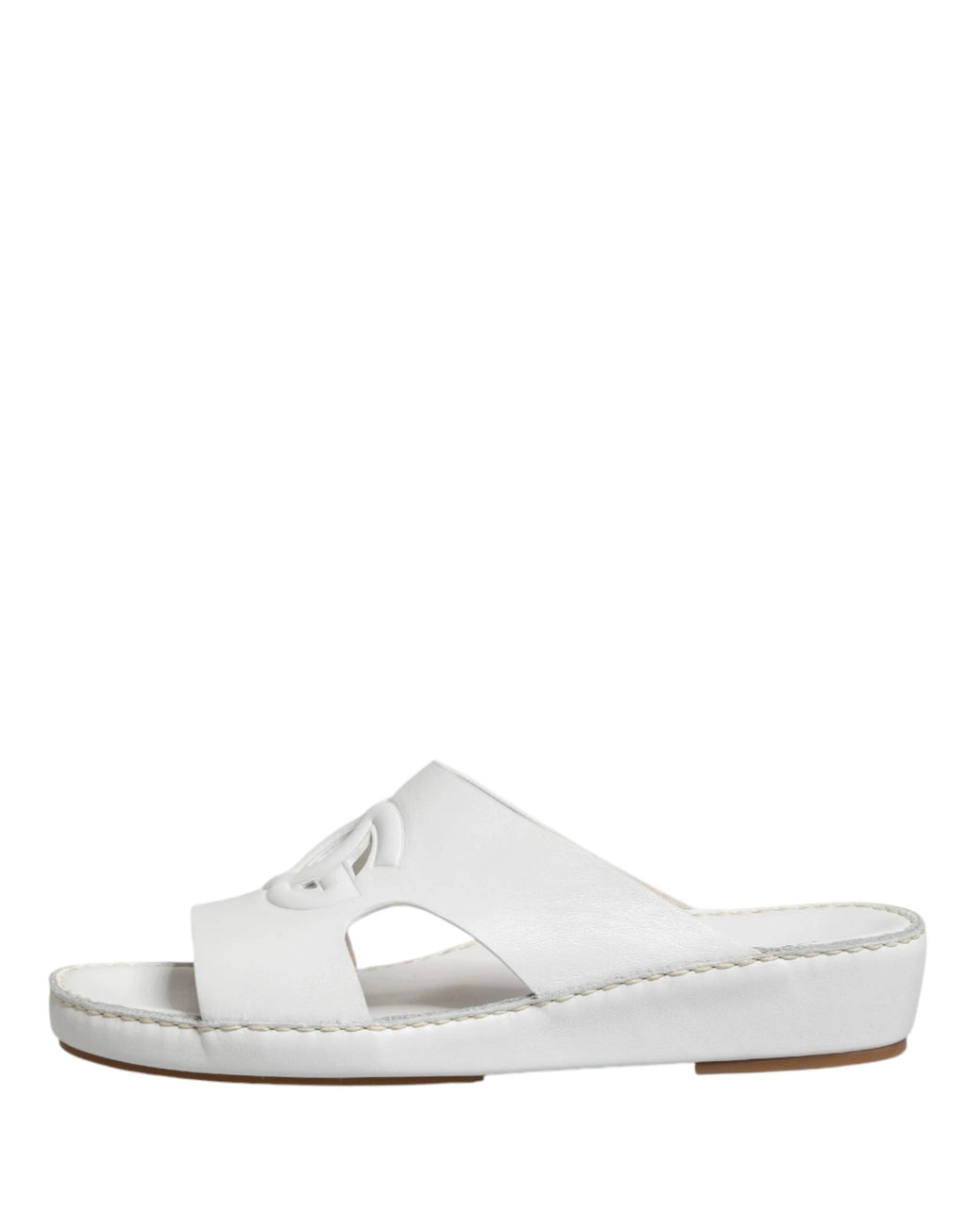Dolce & Gabbana White DG Cutout Slides Slippers Flats Shoes by Dolce & Gabbana