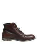 Dolce & Gabbana Brown Lace Up Short Ankle Boots Men Shoes by Dolce & Gabbana