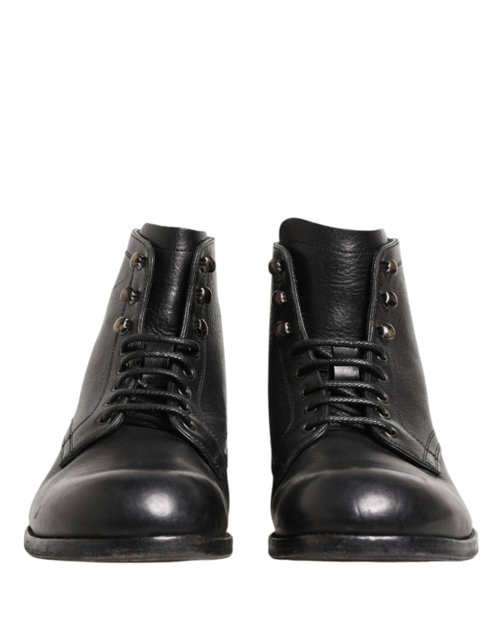 Dolce & Gabbana Black Lace Up Short Ankle Boots Men Shoes by Dolce & Gabbana